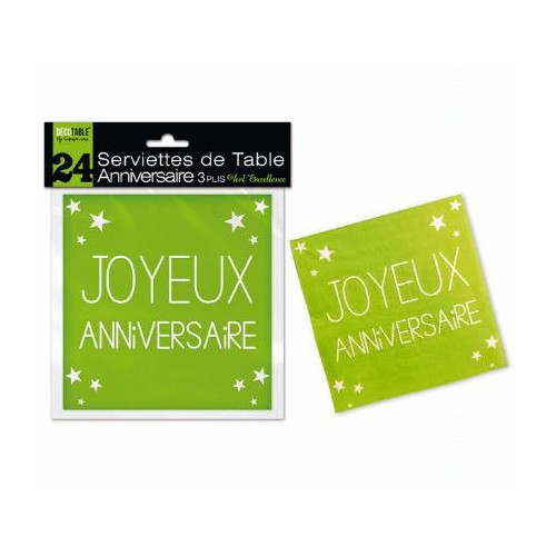 Confettis de table Joyeux Anniversaire Vert excellence