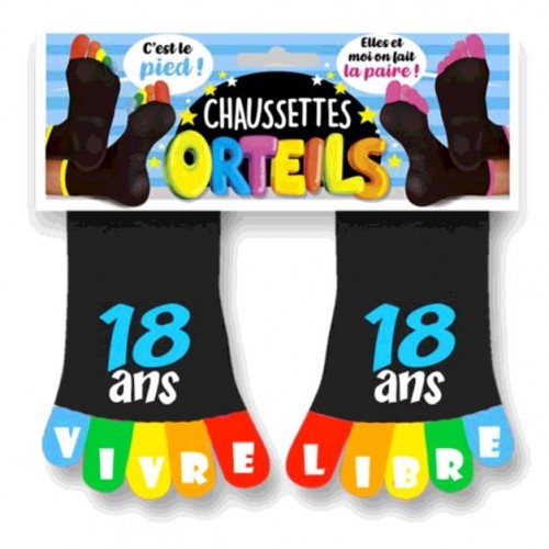 CHAUSSETTE A ORTEIL 18 ANS MULTICOLORE