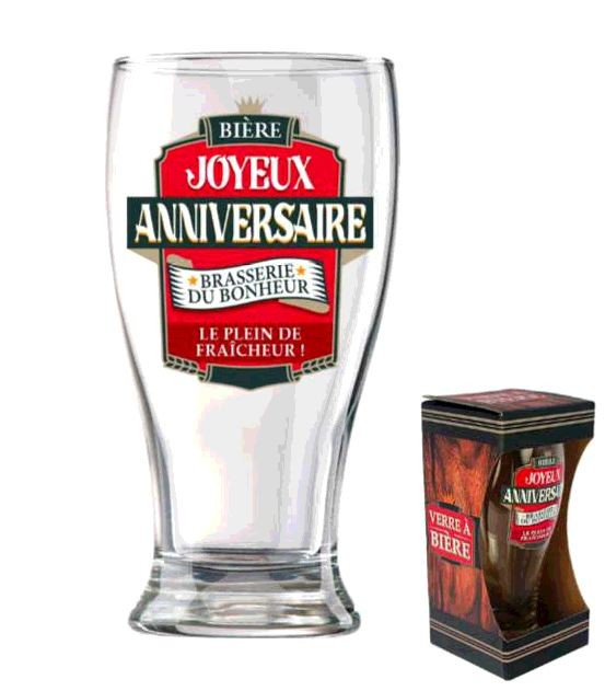 Verre A Biere Joyeux Anniversaire Ouest Fetes