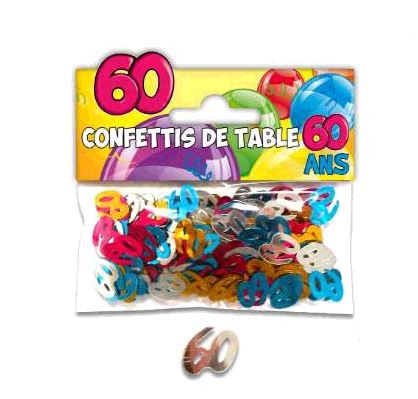 Confettis de table anniversaire 60 ans paillete or