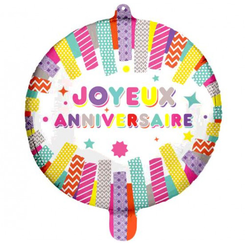 Ballon Alu Joyeux Anniversaire 48cm Ouest Fetes