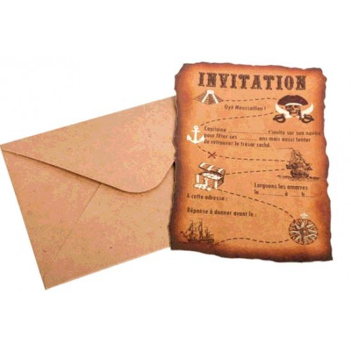 8 INVIATIONS PIRATE