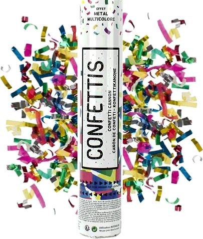Canon confetti argenté 50 cm - Le Cotillon