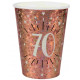 10 GOBELETS ETINCELANT ROSE GOLD 70 ANS