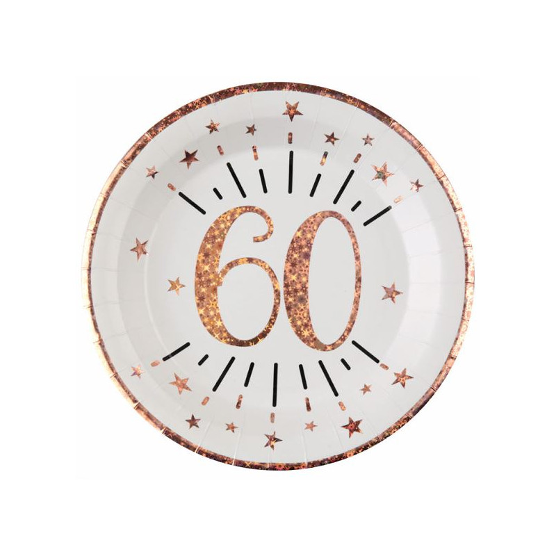 CENTRE DE TABLE CHIFFRE ANNIVERSAIRE 60 ANS ROSE GOLD - Ouest Fetes