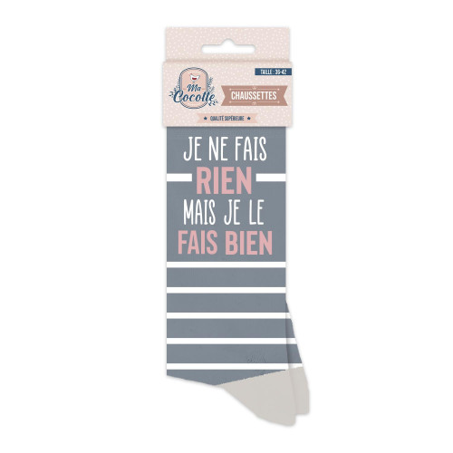 CHAUSSETTES&quot; JE NE FAIS RIEN MAIS JE LE FAIS BIEN&quot;