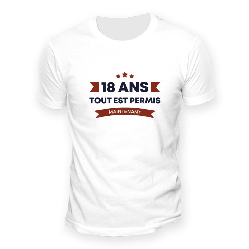 T-SHIRT "18 ANS TOUT EST PERMIS" M